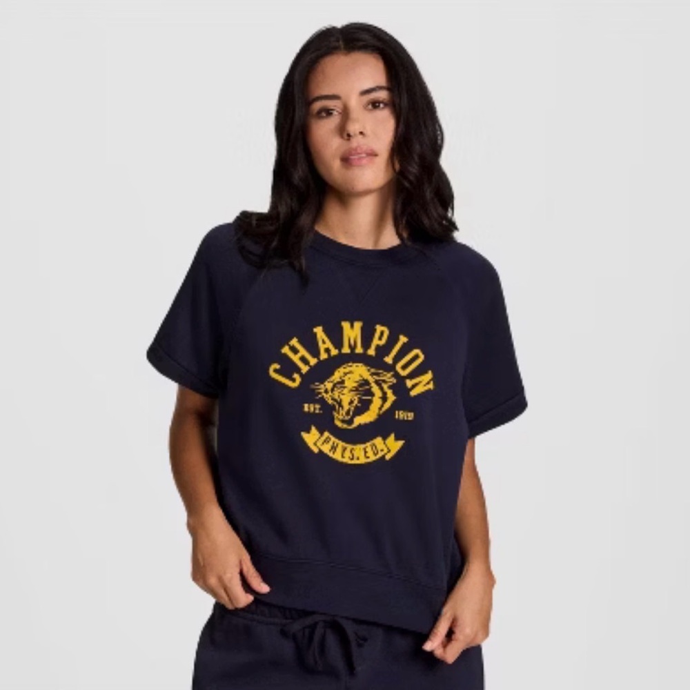 NWT Champion Women's Rec Center Cropped Raglan Short Sleeve Pullover M Limited